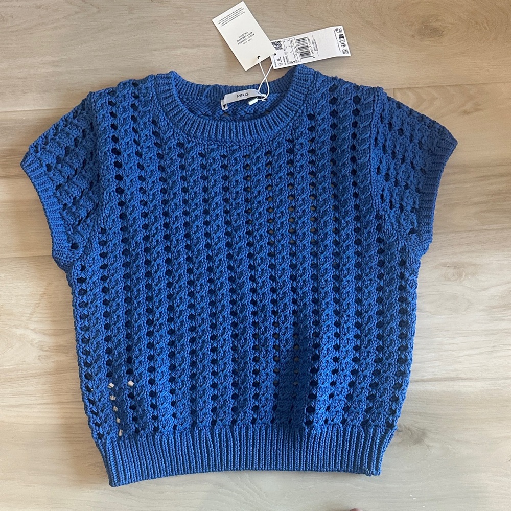 Mango Blue Knit Sweater